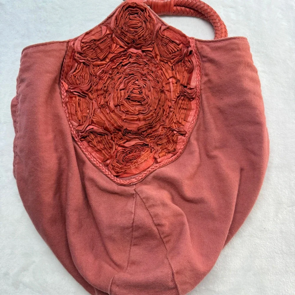 Anthropologie Miss Albright Philadelphia Hobo Handbag Desert Coral Shoulder Bag